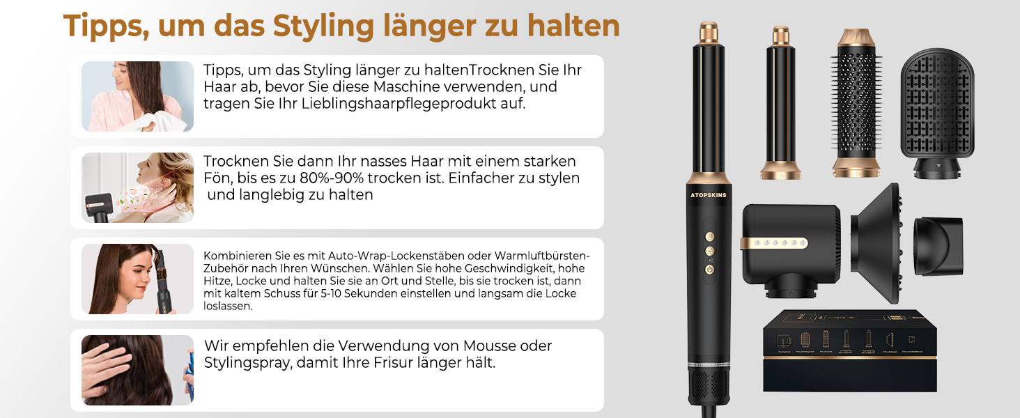 Мультистайлер Airstyler Pro 7-в-1: Фен, дифузор, локони, термощітка, випрямляч, чорний