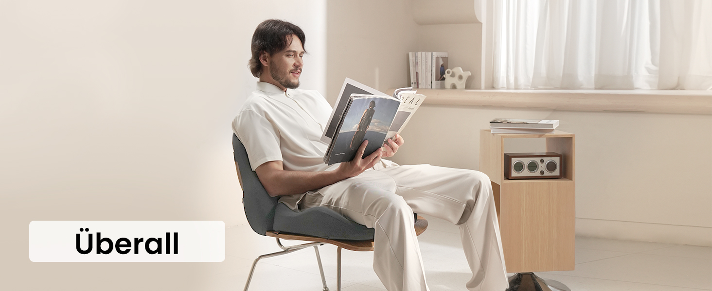 Подушка для спини ProtoArc з піни Memory Foam для офісного крісла, авто та столу - ергономічна поперекова підтримка, дихаюча, з регульованими ременями, сітчастий чохол - сіра