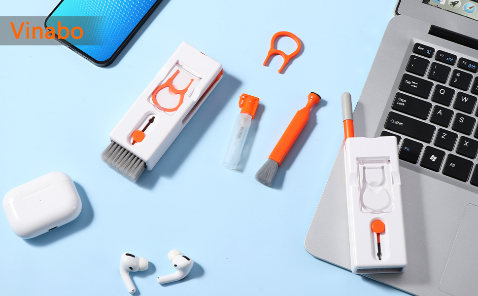 Набір для чищення клавіатури Vinabo 11 в 1: щітки, інструменти для AirPods, iPhone, iPad, навушників, телефону, камери, ноутбука