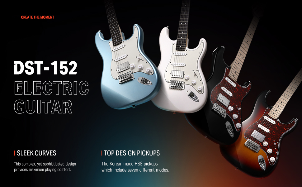 Електрогітара Donner DST-152S Sunburst: Початковий набір з підсилювачем, сумкою та аксесуарами