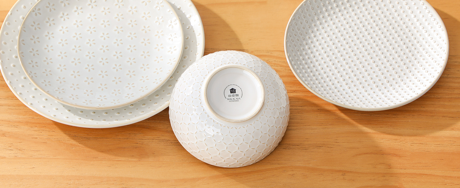 Набір кавових чашок з блюдцем MALACASA, 8 предметів, на 4 персони, керамічний сервіз, об'єм 180 мл, для кави, чаю, десертів, бежевий