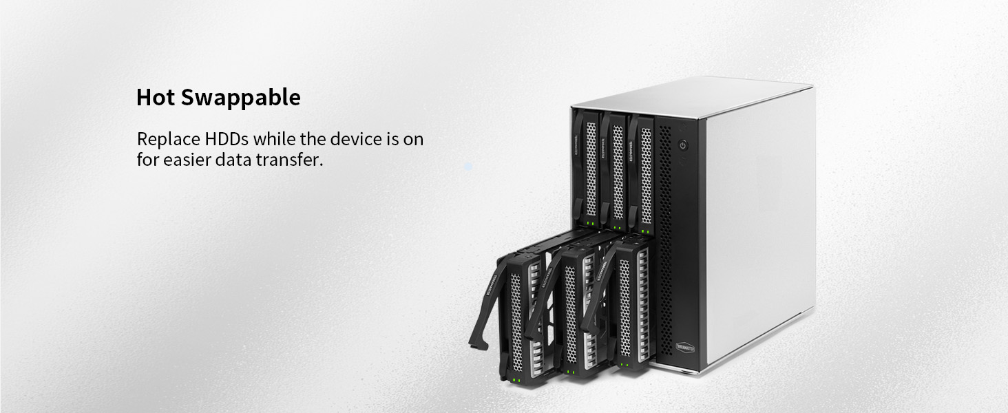 TERRAMASTER Корпус для жорстких дисків 4 відсіки, Rackmount, USB 3.2 Gen2, 10 Gbit/s, Hot-Swap, Plug-and-Play (без HDD), D6-320