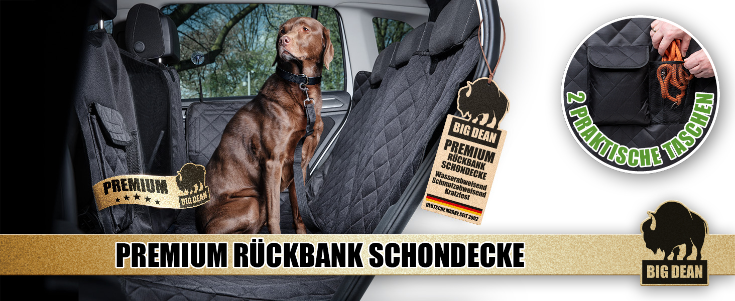 Захисна накидка на заднє сидіння автомобіля BigDean Premium - водовідштовхувальна, для собак, універсальна