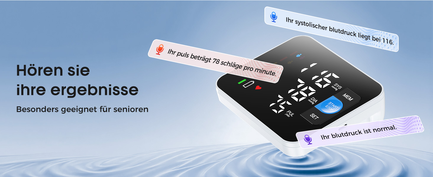 Тонометр на плече Oberarm з голосовим оповіщенням, LED-дисплеєм, для обхвату плеча 22-42 см, пам'ять на 3 користувача, зарядка Type-C, чорний