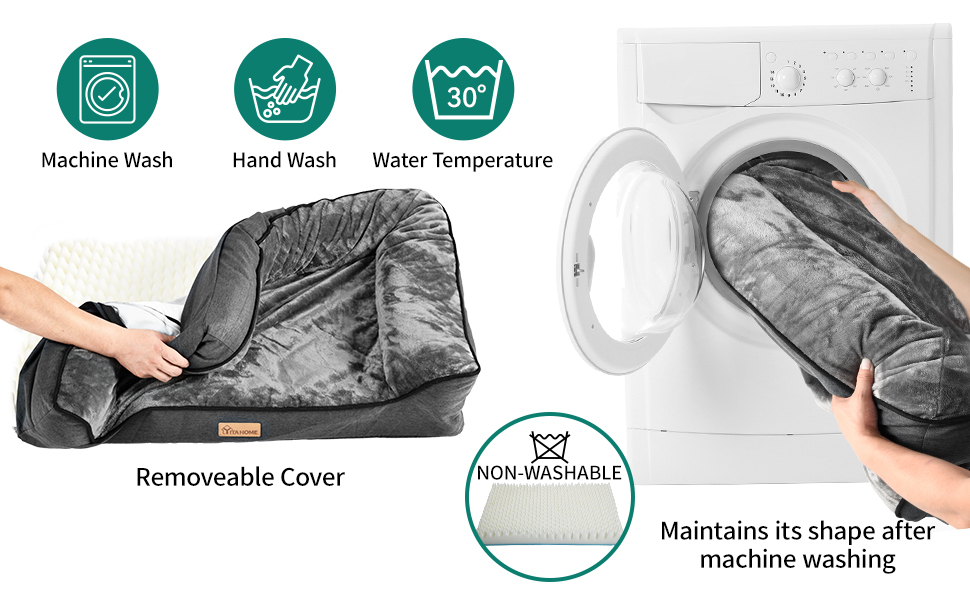 Крісло-ліжко для собак середніх порід YITAHOME, 51x48 см, ортопедичне, знімний чохол, чорне