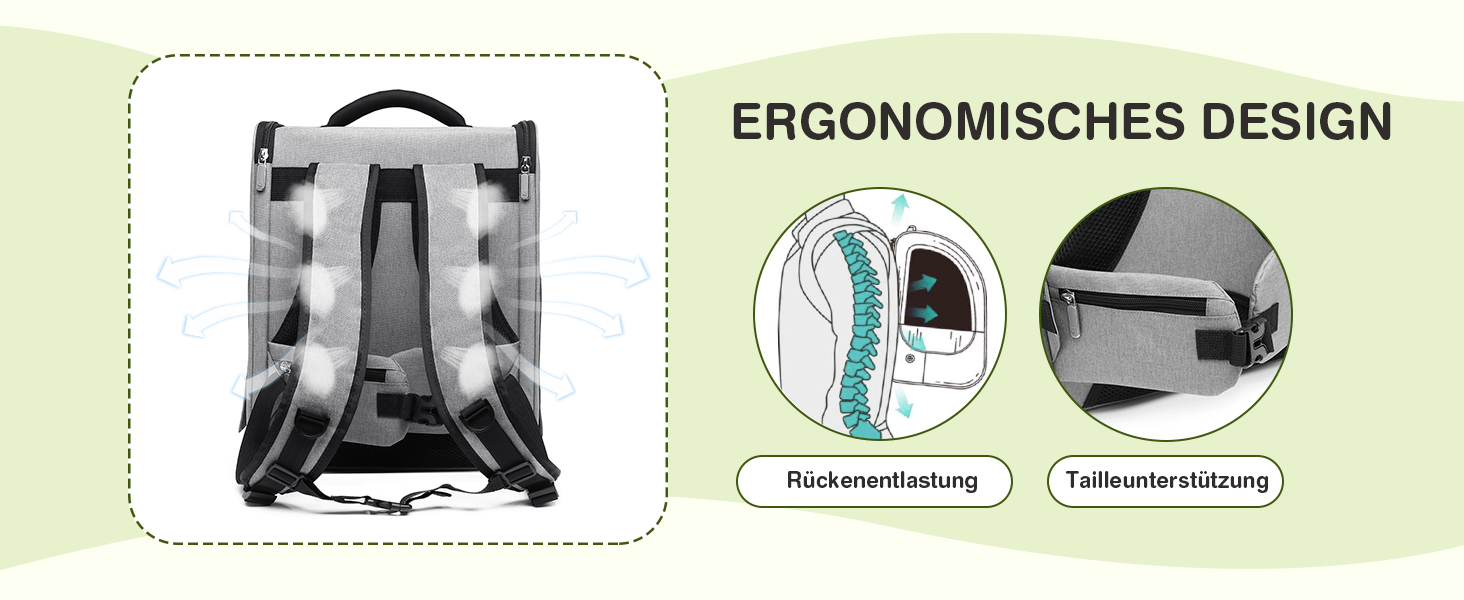 Рюкзак для собак та котів ALLSOPETS - дихаючий, складний, з фіксатором, для подорожей та прогулянок (темно-сірий)