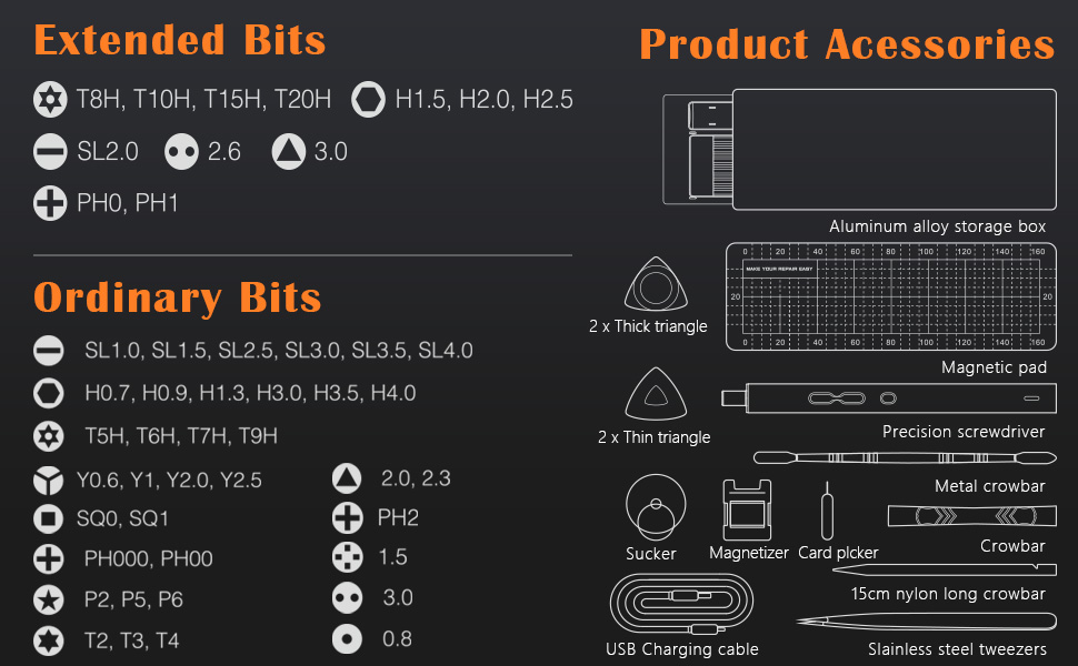 Набір прецизійних викруток SOONAN 62 в 1 з LED-підсвічуванням та міні-дриллю для ремонту електроніки, годинників, дронів, PC, MacBoo