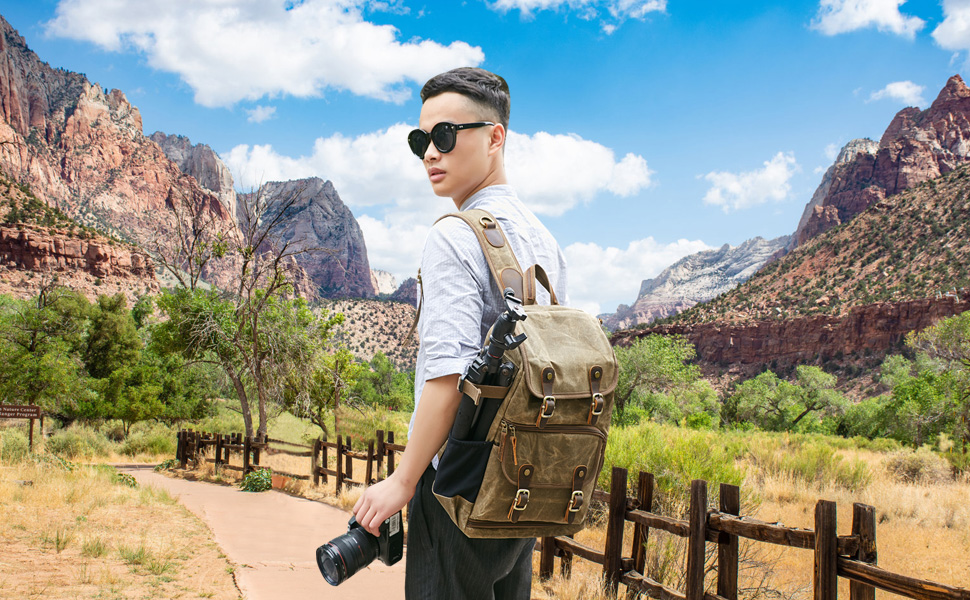 Професійний рюкзак для DSLR-камери YuanWen: водонепроникна сумка для фототехніки та подорожей, ударостійкий, великої місткості, коричневий