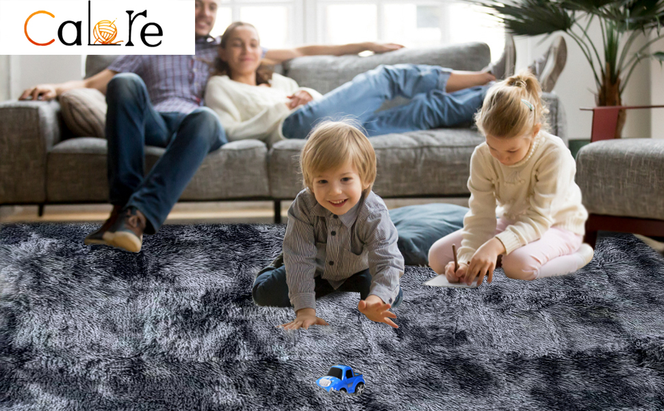 Килим Calore для вітальні, спальні: м'який, шорсткий, сучасний, для дому, 200 x 250 см (сіро-білий)