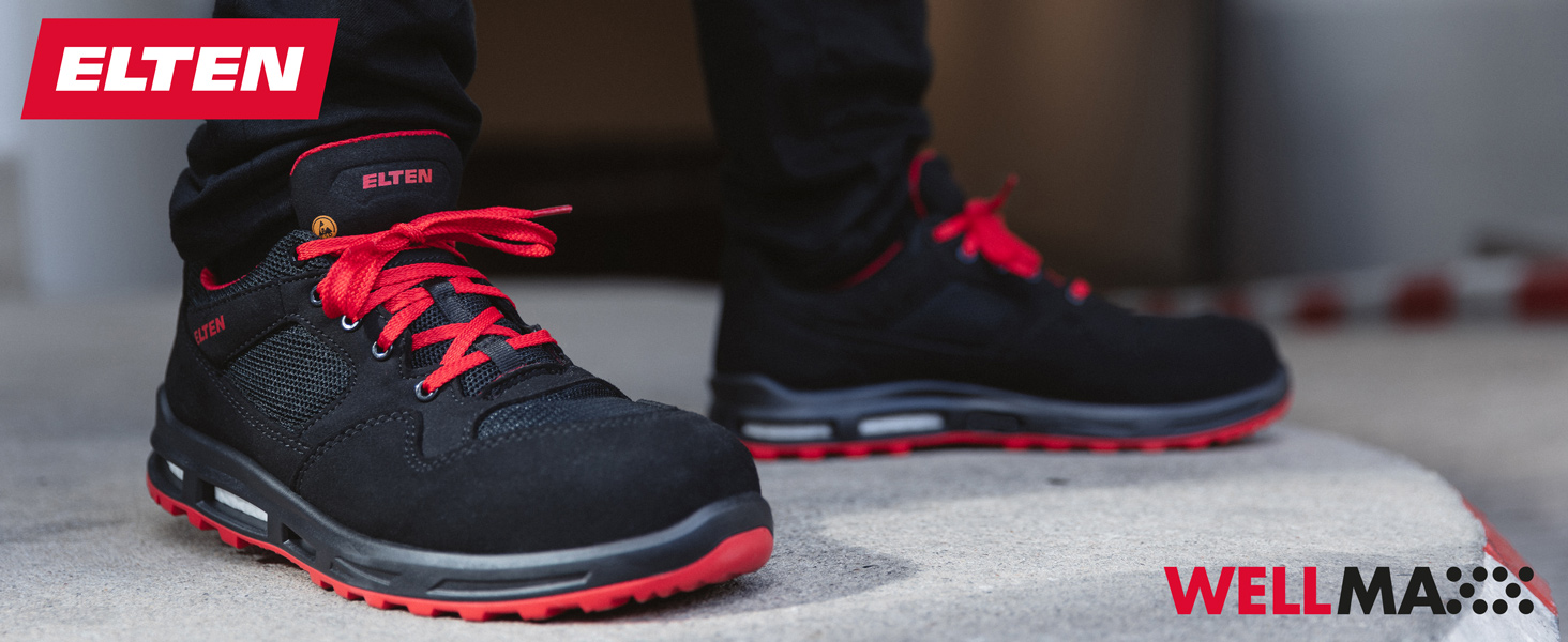 Робочі черевики ELTEN Impulse XXT Blue Low ESD S1: текстиль, пластикова капа, для жінок та чоловіків, чорний, 42 EU