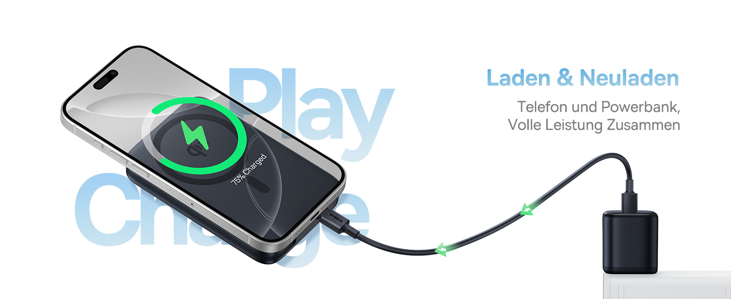 Power Bank Baseus EnerFill MagSafe 10000mAh, 22.5W USB-C, 15W Wireless, для iPhone 17/16/15/14/13/12, сірий