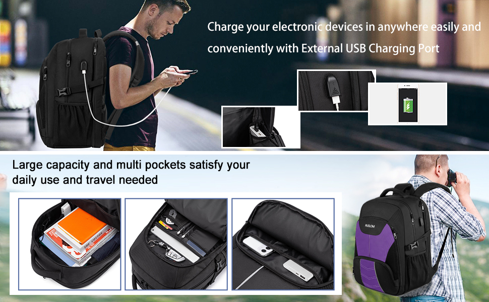 Чоловічий рюкзак 55L, великий, водовідштовхуючий, з відділенням для ноутбука 18.4