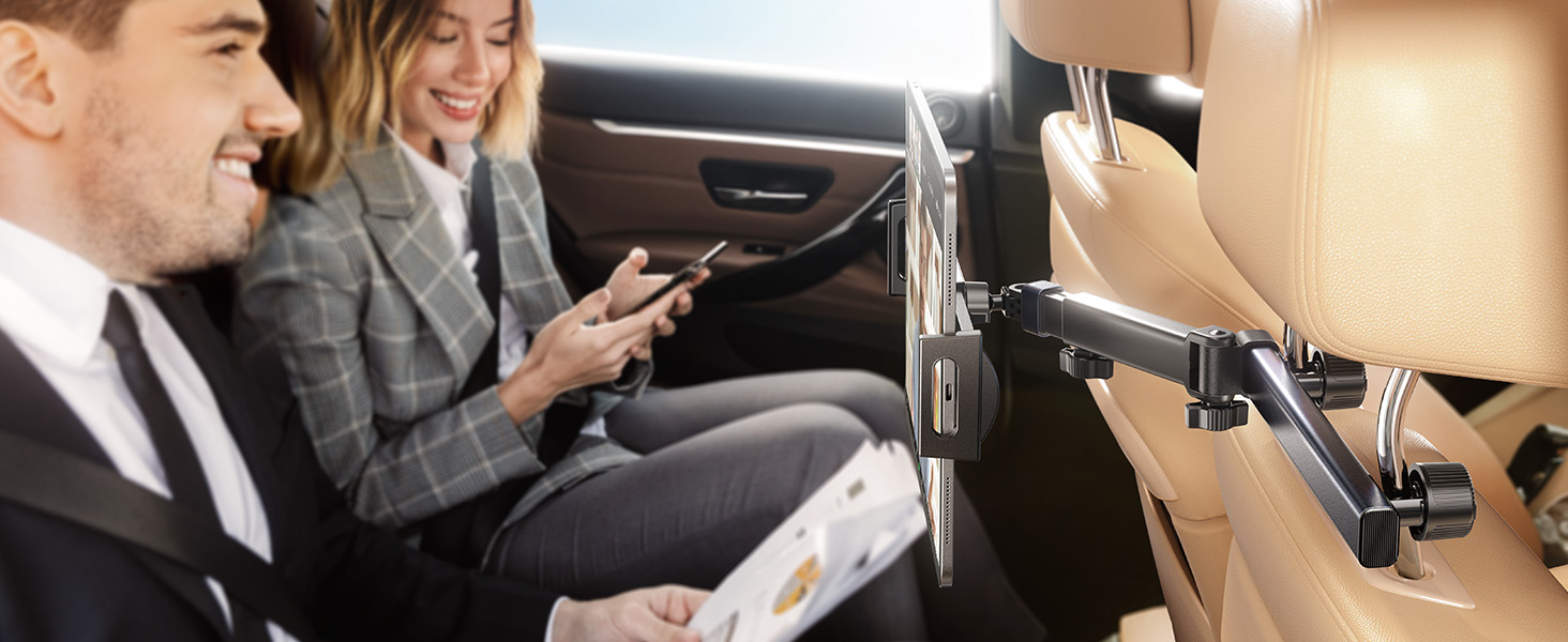 Утримувач для iPad/Samsung, універсальний автотримач для планшетів, органайзер в авто, чорний