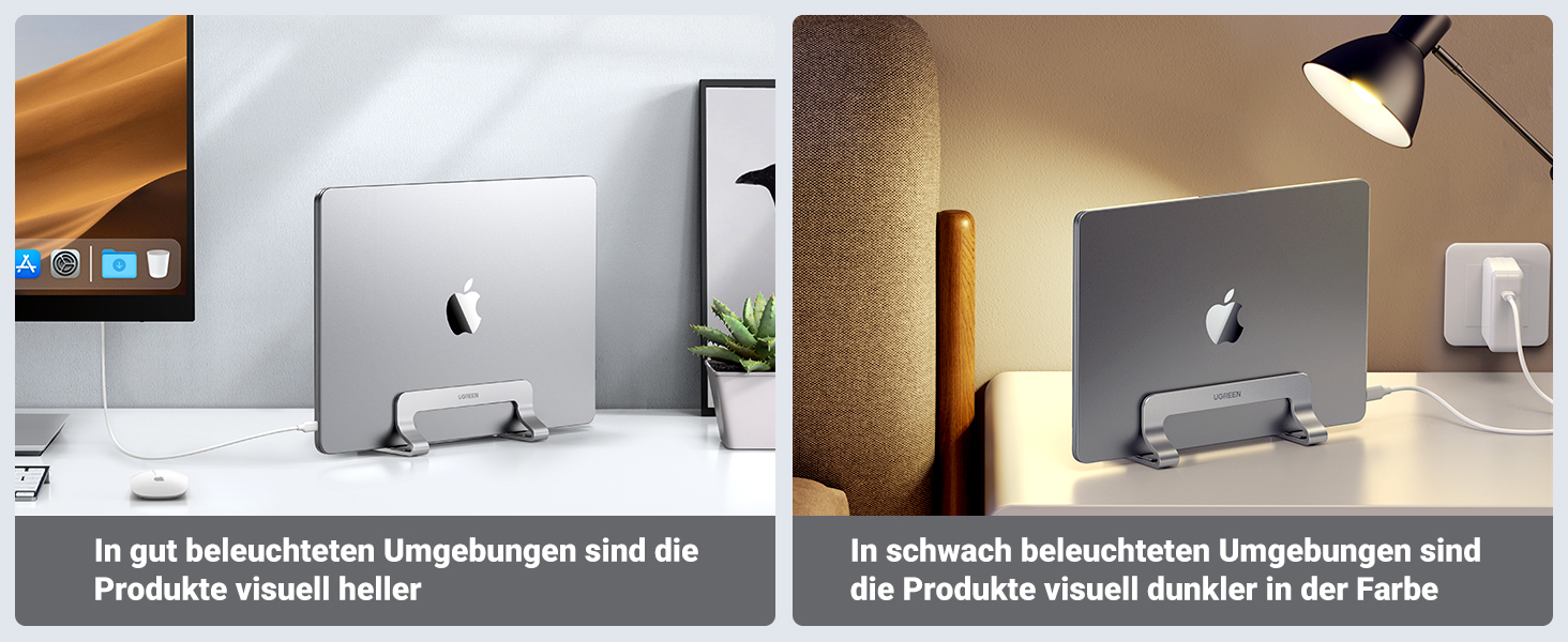 Підставка для ноутбука UGREEN вертикальна, алюміній, 3 слоти, для MacBook Pro/Air, iPad, Huawei, Surface, Dell, HP - срібна