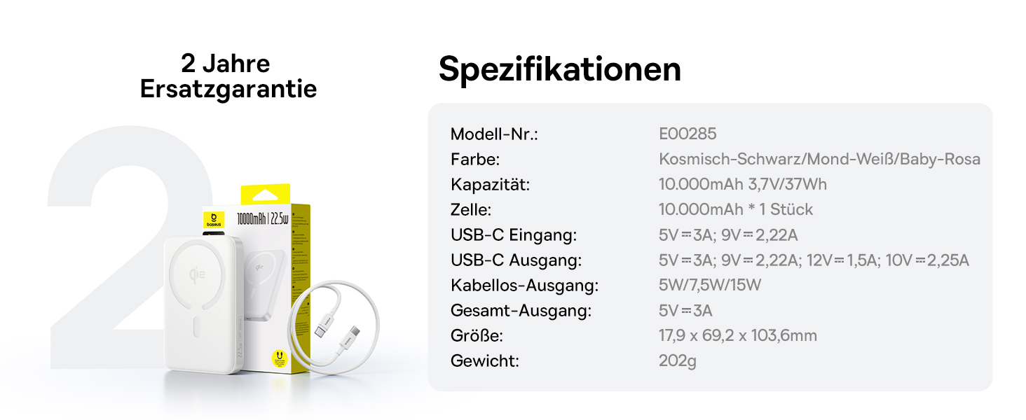 Power Bank Baseus EnerFill MagSafe 10000mAh з PD 22.5W та бездротовою зарядкою 15W для iPhone