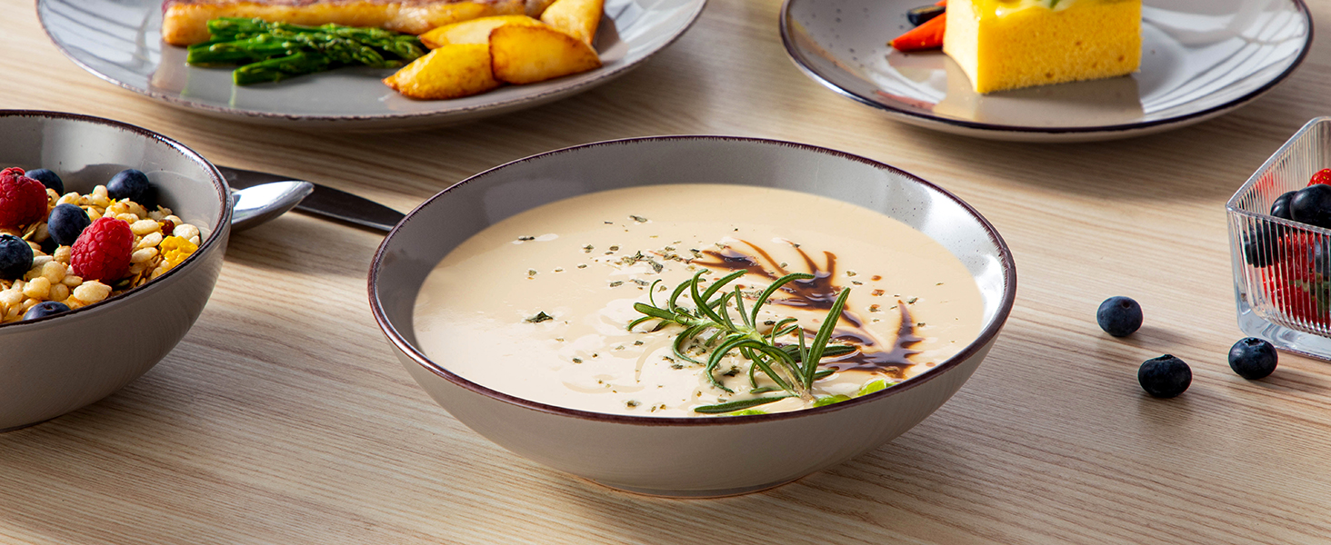 Набір посуду Vancasso NAVIA, 24 елементи, кераміка, сірий, для 4 осіб