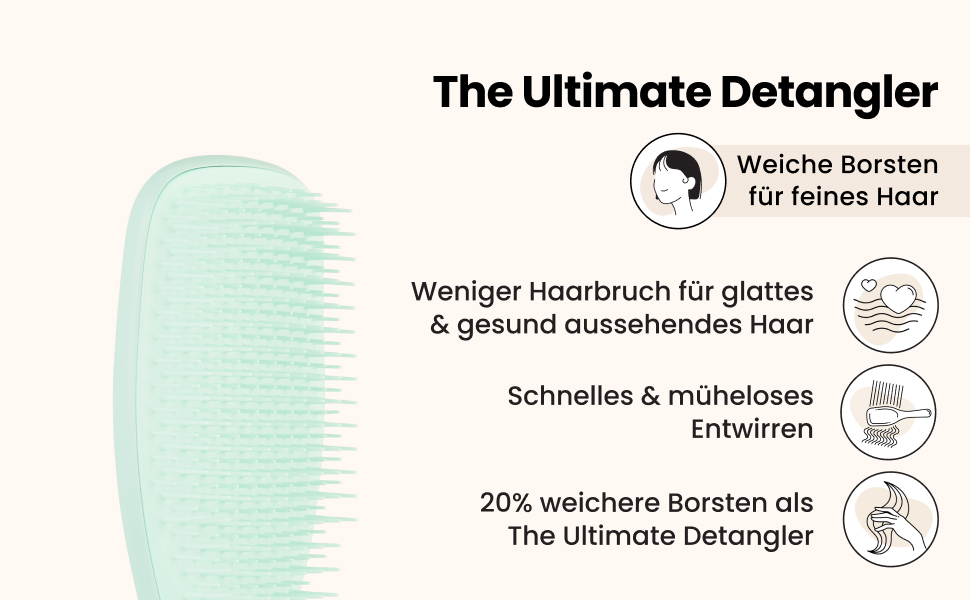 Тангл Тізер Ultimate Detangler - щітка для волосся для фарбованого, тонкого та рідкого волосся. М'яка двоступенева щітка зменшує випадіння волосся та розчісування. Підходить для чутливого волосся. Колір: фіолетовий (Hypnotic Heather)