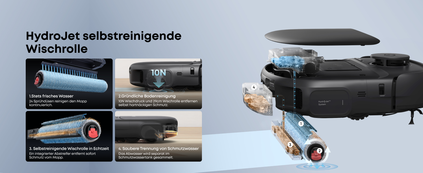 Робот-пилосос з функцією вологого прибирання eufy HydroJet C28 від Anker, модель 2026 року