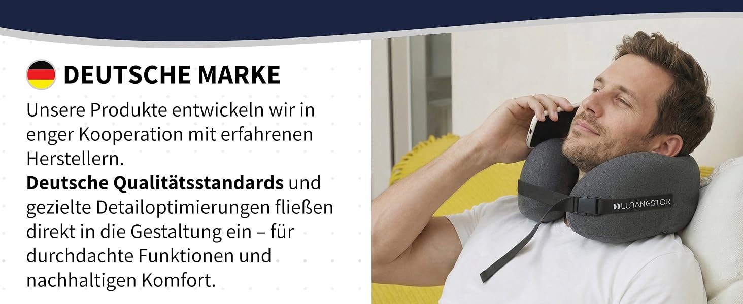 Подушка для подорожей з піни Memory Foam: для літака, авто, поїзда – блакитна, ергономічна, з чохлом для транспортування та можливістю прання