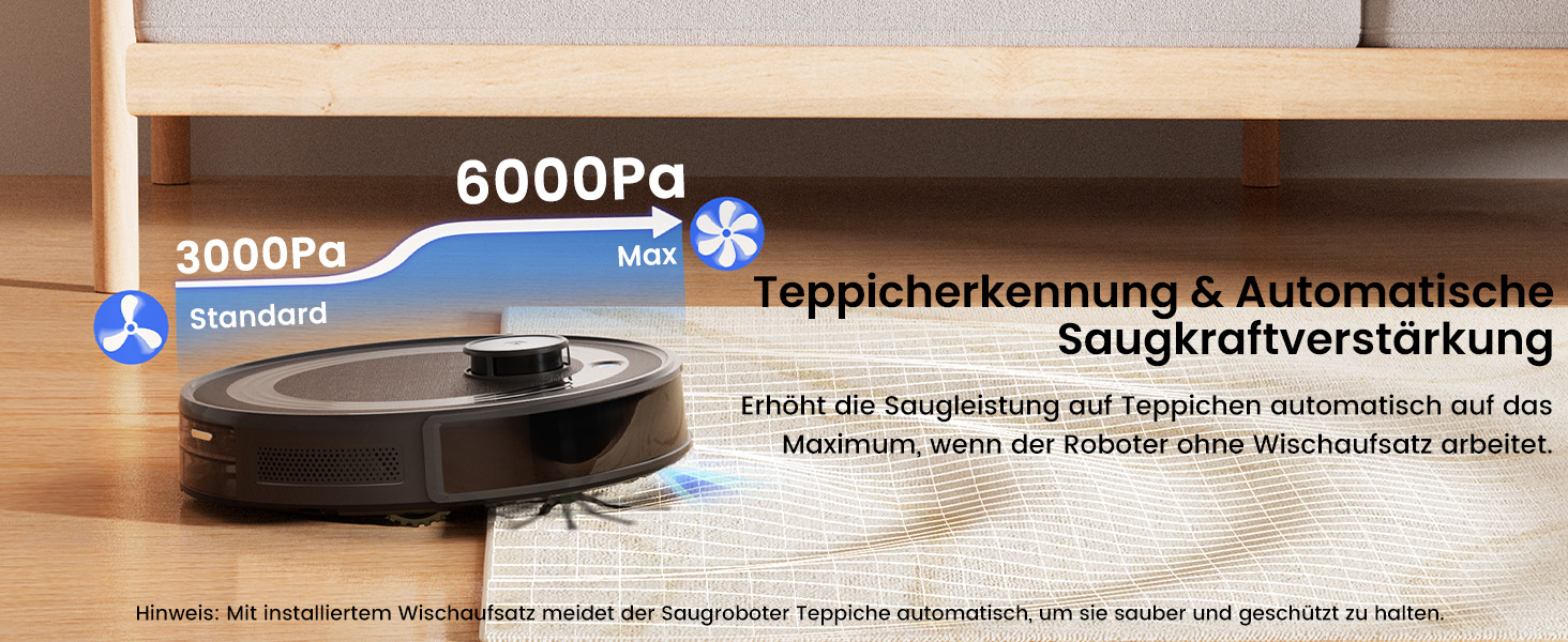 Робот-пилосос LEFANT M2 Pro з потужністю 6000 Pa, автоматичною витяжкою сміття, лазерною навігацією та картографією, індивідуальним прибиранням, уникненням перешкод PSD, ідеальний для видалення шерсті тварин, білий (M2Plus)