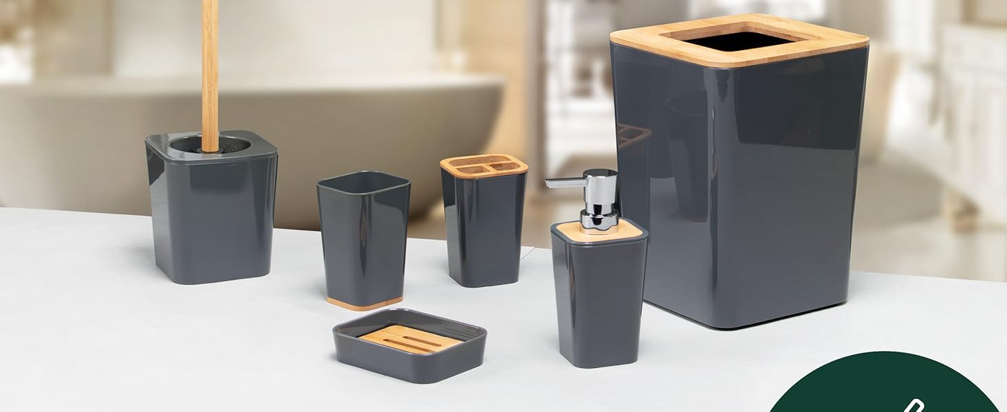 Тримач для мила Bremermann Calvi з бамбука та пластику (сірий)