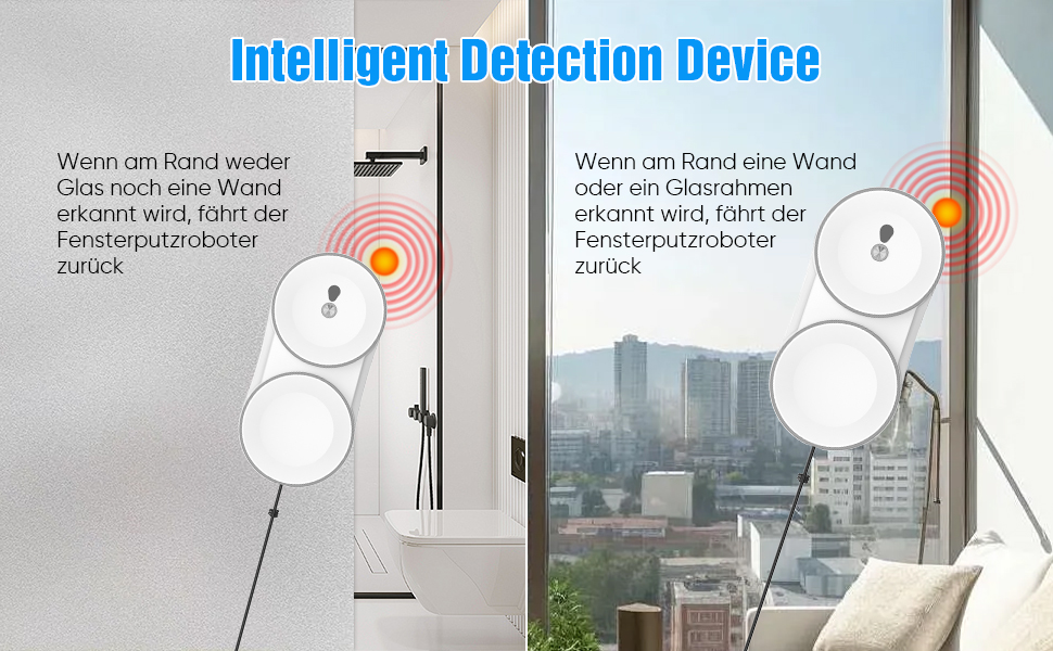 Робот для миття вікон Fensterputzroboter 5600 Па з пультом, 3 режими, подвійне розпилення, навігація, 60 мл, для скла та дверей (білий)
