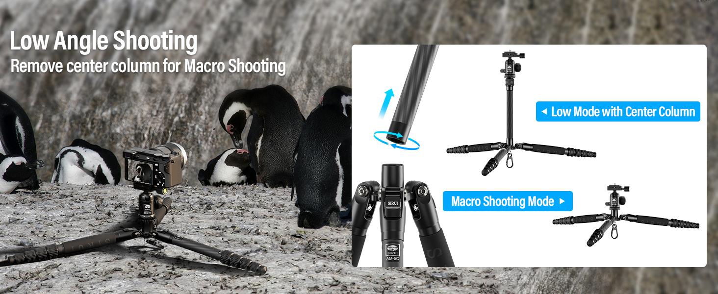 Штатив SIRUI AM-5C Carbon з кульковою головкою, 140 см, вантажопідйомність 10 кг