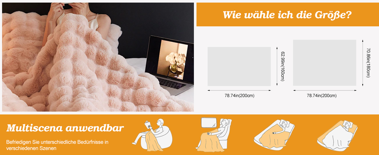 Плед Ergocar з м'якого штучного хутра, 160x200 см, світло-блакитний | Плед для дивану, крісла, ліжка