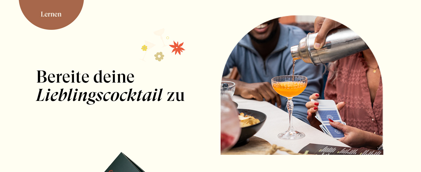 Коктейльний набір Cocora Martini-Set 8 предметів з нержавіючої сталі: шейкер, келихи для Мартіні, книга рецептів, подарункова упаковка (Чорний)