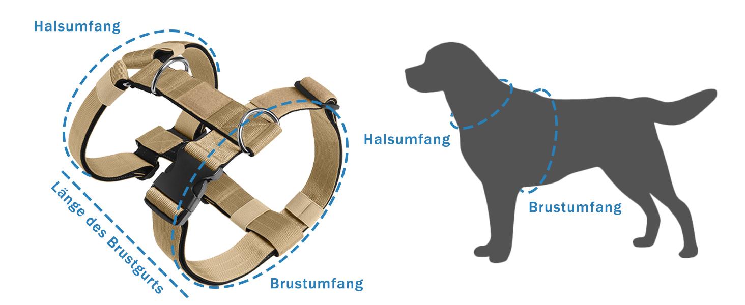 Нашийник для собак FeimaX для великих порід, тактичний, дихаючий, зручний, міцний, безпечний, хакі (M)