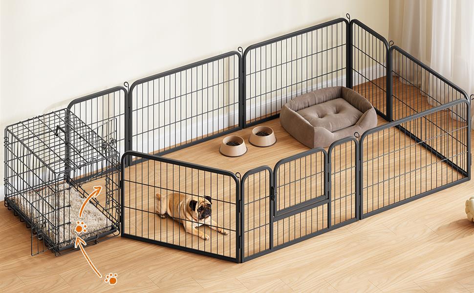 Клітка для собак Yaheetech з 8 секціями, 80x80 см, для дому та саду