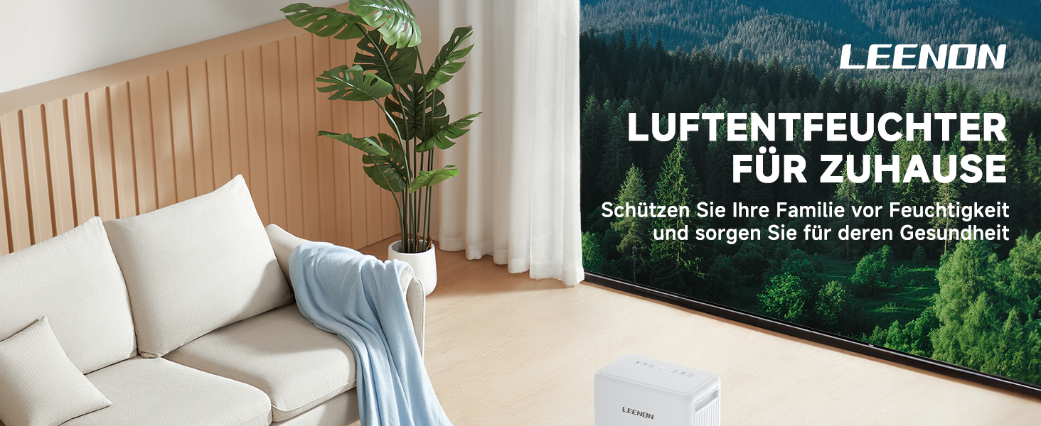 Електричний осушувач повітря 12L/день, тихий, з таймером, фільтром та захистом від дітей, смарт-режим, економний, проти цвілі та вологи