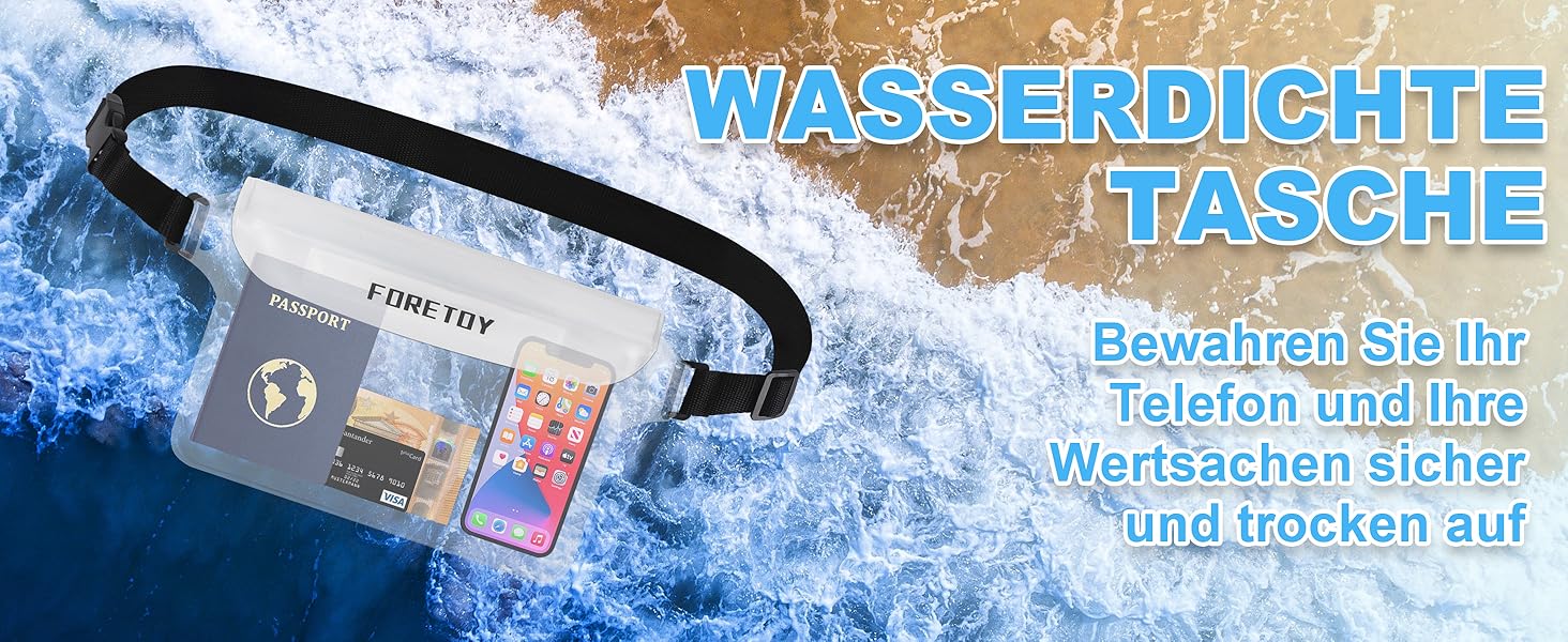 Водонепроникна сумка-чохол на пояс з регульованим ременем, IP68, прозора. Підходить для фотозйомки, водних видів спорту, пляжу, плавання, риболовлі та іншого.