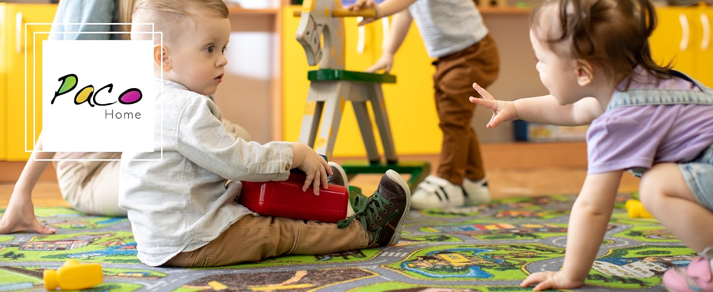 Дитячий килим Paco Home для хлопчиків та дівчаток, 140x200 см, сірий, антиковзкий, сучасний килим в дитячу кімнату