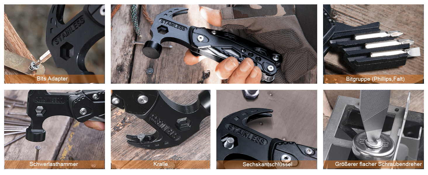 Багатофункціональний інструмент RAXCO 15-в-1: молоток, плоскогубці, мультитул для кемпінгу та подарунок для чоловіків, батька, друзів