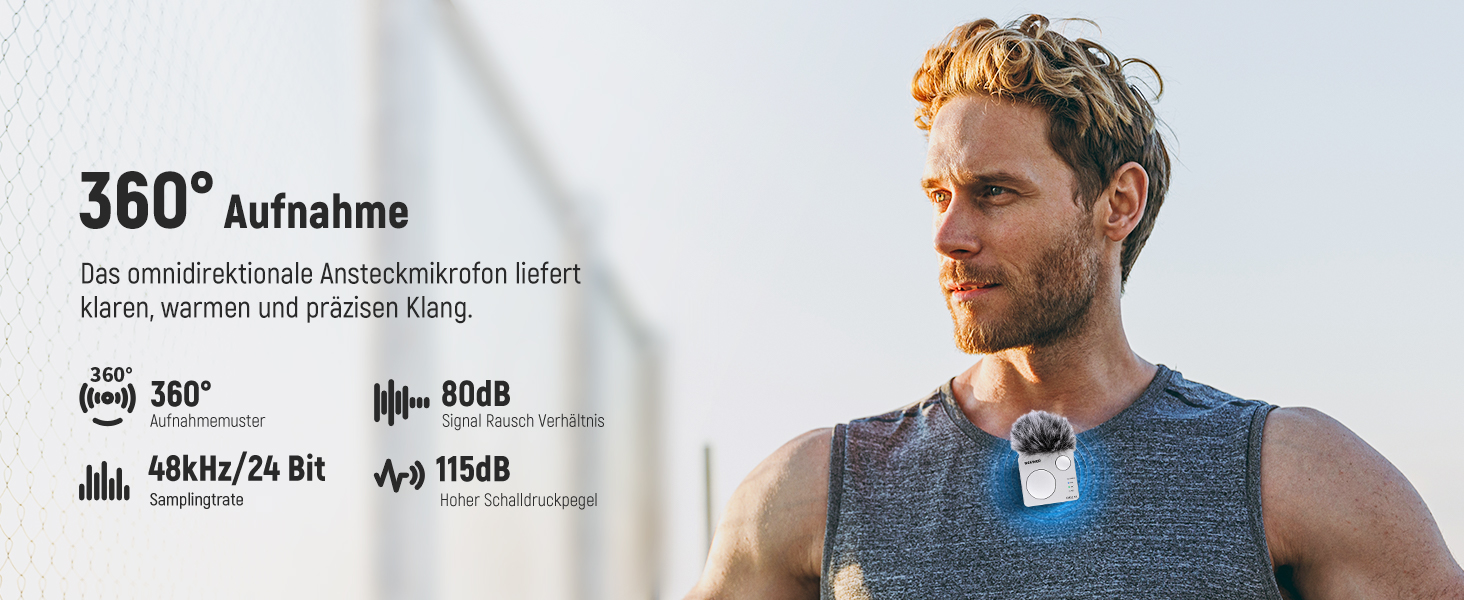 NEEWER Міні бездротове мікрофону, комплект 1RX+2TX+зарядний кейс, 150м радіус дії, для iPhone, iPad, Android, DJI, Insta360, PC, Mac