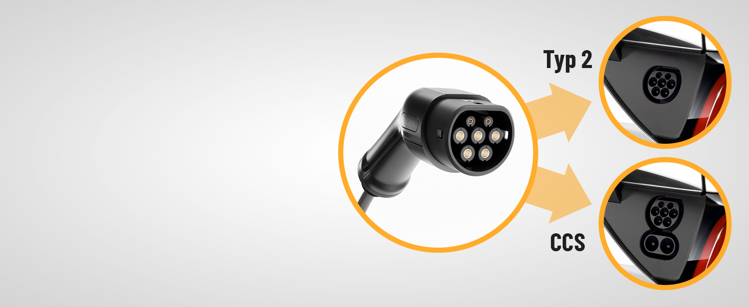 Кабель для зарядки електромобілів ABSINA Typ 2 Schuko, 3.7kW, 16A, 6м, IP67 (для i3, e-Up, ID.3, ID.4, Zoe, fortwo, Kona)