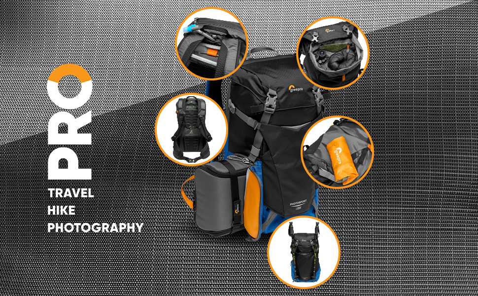 Рюкзак для камери Lowepro PhotoSport BP 24L AW III, синій/чорний, для беззеркальних фотоапаратів, з боковим доступом та змінним вкладишем