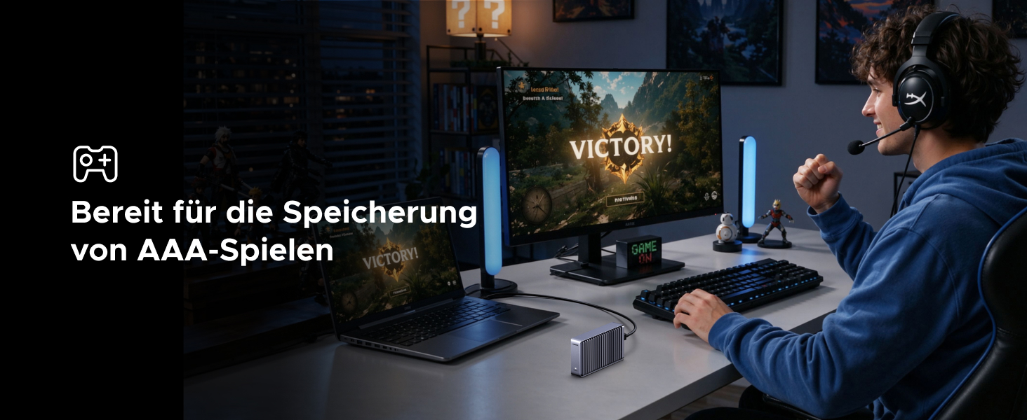 Зовнішній корпус для M.2 NVMe SSD UGREEN 80Gbps, сумісний з Thunderbolt 5/4 та USB4