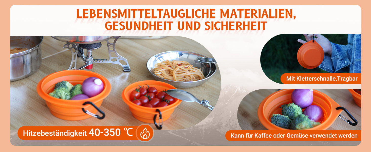 Набір посуду для кемпінгу KingCamp на 2-4 особи: нержавіюча сталь, складаний посуд, легко важить, набір каструль та сковороди для кемпінгу, 2 каструлі + 1 сковорода + столові прибори