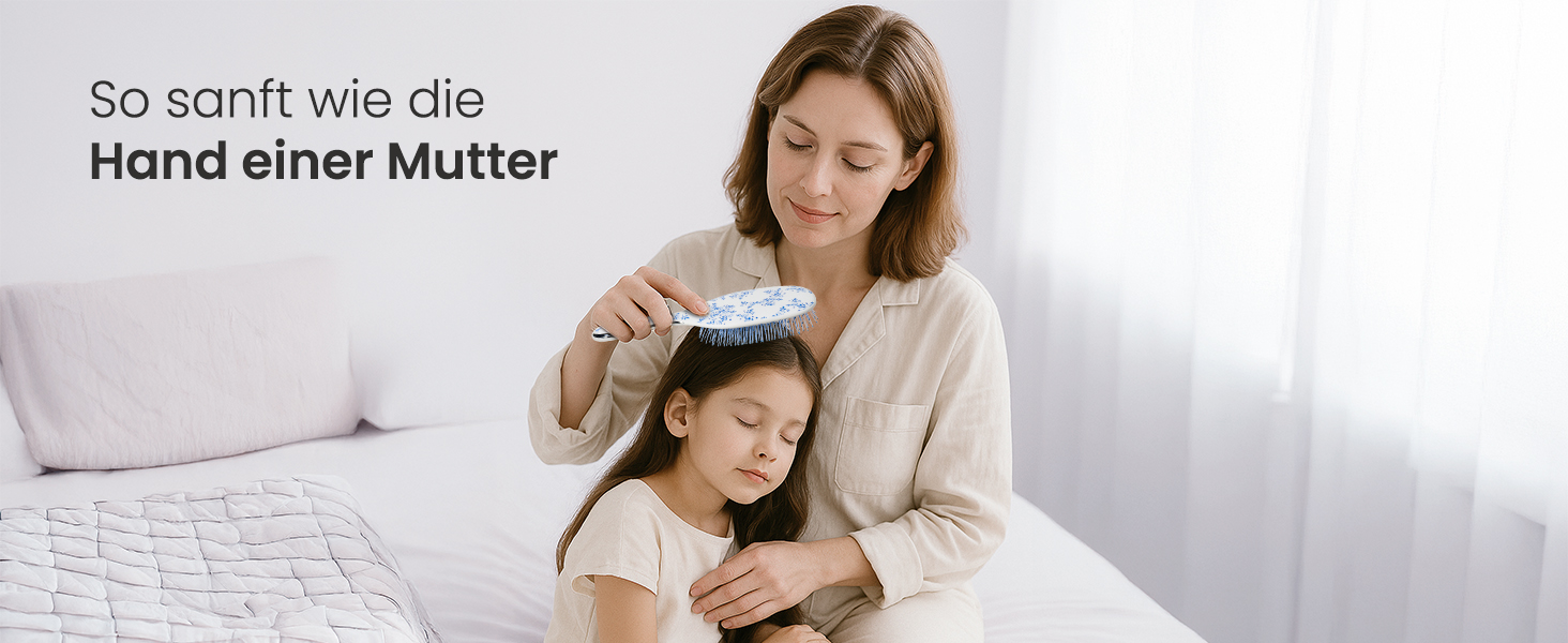 AIMIKE Rose Luxe Щітка для розчісування волосся, безболісна, з вентиляцією та ультрам'якими гнучкими щетинками, легко розплутує вузли, для мокрого та сухого волосся, для жінок, дівчаток та дітей (Porcelia Qing-Air Cushion)