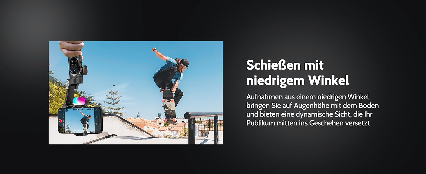 Стабілізатор для смартфона AOCHUAN Smart X Pro Kit: 3-осьовий гiмбал з RGB-фiллером, трекер обличчя, для iPhone/Android, чорний