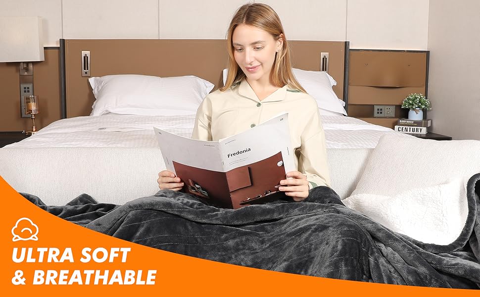 Електрична ковдра Qieryun з автовимкненням, 180x200 см, 10 режимів нагріву, таймер, захист від перегріву, фланель, для дому та офісу, темно-сіра