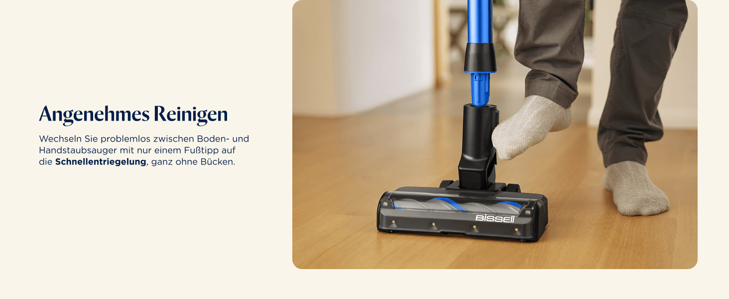 Бездротовий пилосос Bissell PowerClean FurGuard з акумулятором, 280W, самоочисна щітка, світло FurFinder, HEPA-фільтр, акумулятор 2500 mAh, час роботи 50 хв, щітка FurGuard 4091N для видалення шерсті тварин