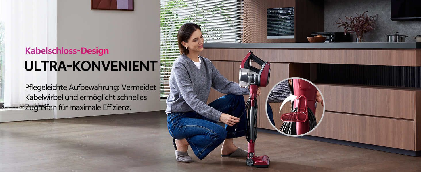 Vexilar Бездротовий пилосос 600W, 60kPa, 6-в-1 з LED, анти-алергенний, для дому та тварин, 7м кабель, легкий