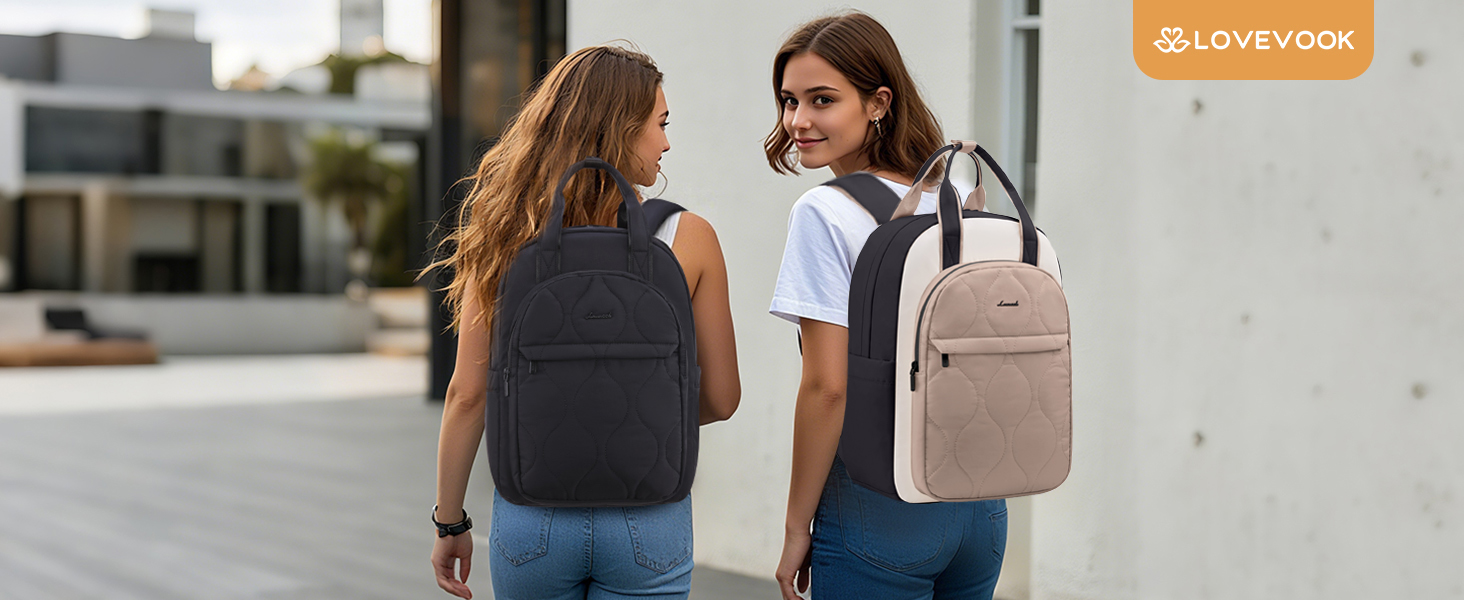LOVEVOOK Рюкзак для жінок, рюкзак для ноутбука, шкільний рюкзак для підлітків, легкий рюкзак з підкладкою, жіноча робоча/навчальна сумка, рюкзак для подорожей, універсальний, елегантний, колір бежевий/хакі, 15.6 дюймів