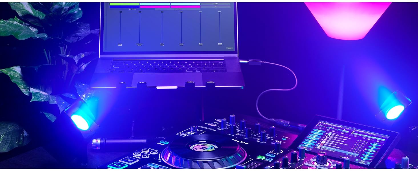 SoundSwitch Control One – Професійний контролер освітлення DMX для DJ з 3 місяцями доступу до програмного забезпечення SoundSwitch, підтримка DMX та Phillips Hue. Чорний колір