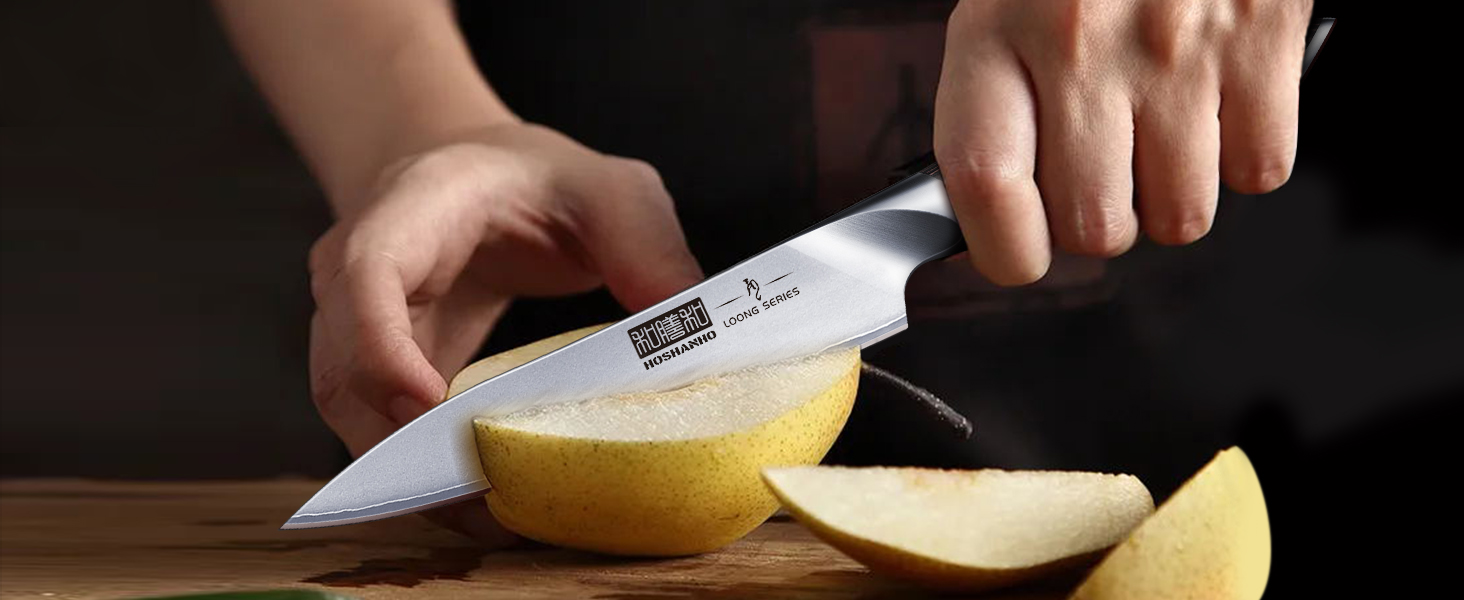 Набір кухонних ножів HOSHANHO 6 шт. з магнітним тримачем, професійний з вуглецевої сталі, ергономічні ручки