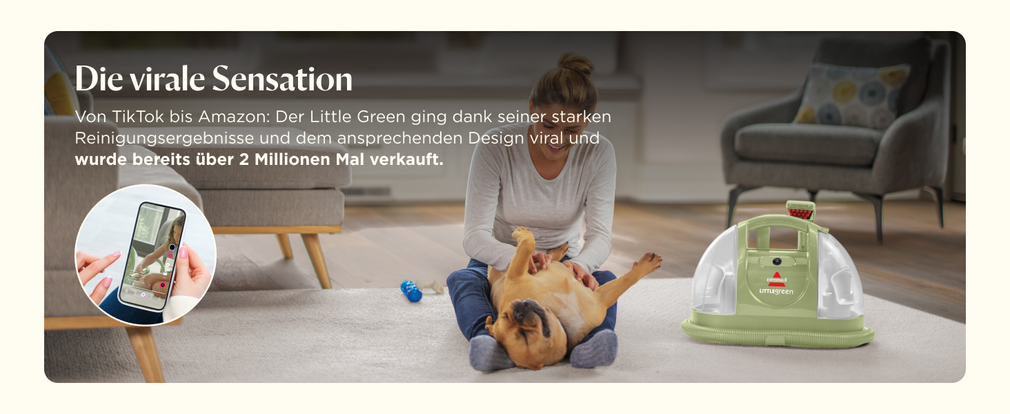 BISSELL Little Green: портативний мийний пилосос для килимів та м'яких меблів. Ефективне видалення плям та бруду. Потужний 340W мотор, модель 4098N