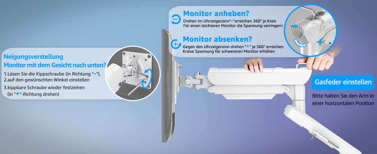 Кріплення для монітора ELIVED EV6012W: підставка для 2 моніторів (13-32 дюйми, 2-9 кг, VESA 75/100mm, регульована, білий)
